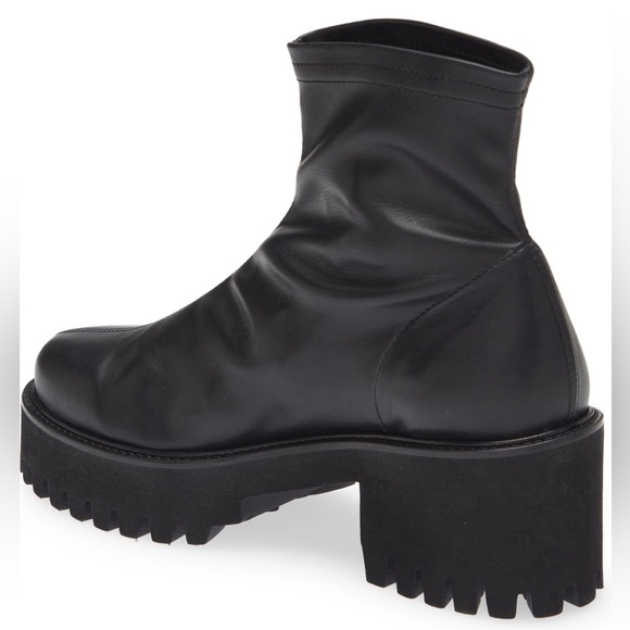 Frame Le Croyden Faux Leather Pull on Lug Sole Boot Blqck - Picture 5 of 14